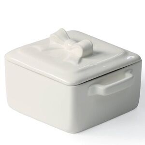 Target White Ceramic Bow Lidded Dish Covered w/ Handles NWT